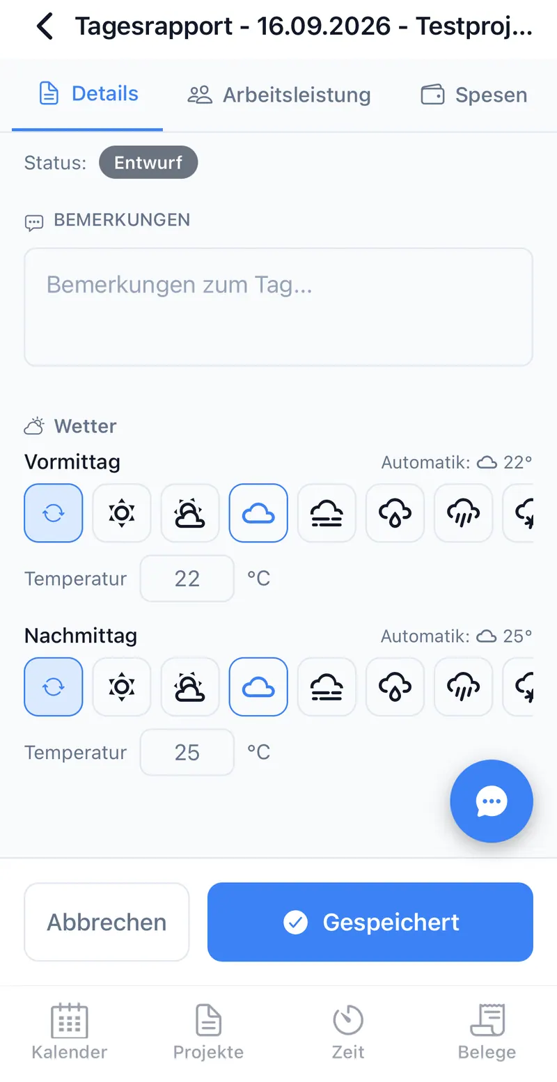 tagesrapport digital Baugewerbe 